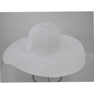 NYC Underground Womens White Floppy Sun Hat Wide Brim Beach Summer Travel OS‎